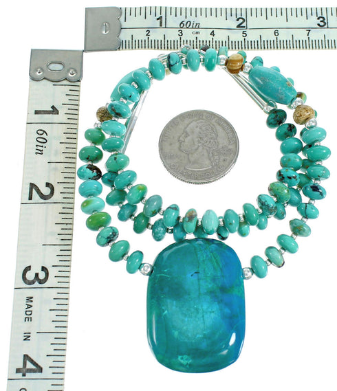 Southwest Multicolor Sterling Silver Bead Necklace RX115211